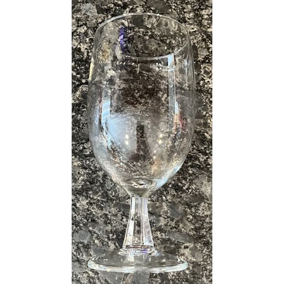 6 Clear Crystal Wine Goblets Water Glasses Hexagonal Stem 7” - Picture 5 of 7